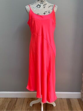 a new day Neon Pink Slip Midi Dress with Spaghetti Straps